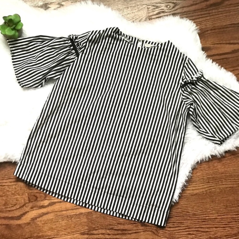 Kingdom and State black and white stripe top